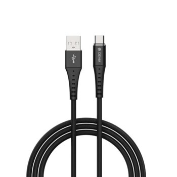 Кабел Devia Braid, от USB Type А(м) към USB Type C(м), 1m, черен | JAR Computers Devia Braid USB-C 2.1А Плетен IT6591