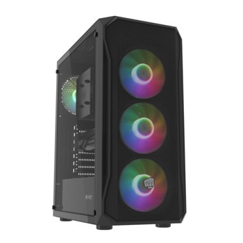 Кутия Fury Shobo SH4F RGB, ATX/mATX/Mini-ITX, 2x USB 3.0, с прозорец, черна, без захранване | JAR Computers Кутия Fury Shobo SH4F RGB NFO-2154