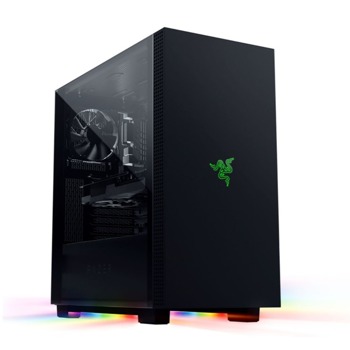Кутия Razer Tomahawk ATX (RC21-01420100-R3M1), E-ATX/ATX/Micro-ATX/Mini-ITX, 1x USB 3.2 Gen2 Type C, 2x USB 3.2 Gen 1, прозорец, RGB подсветка, черна, без захранване | JAR Computers Razer RC21-01420100-R3M1