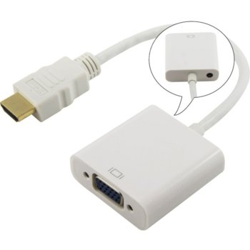 Адаптер 0804110217, HDMI(м) към VGA(ж) | JAR Computers HDMI male to VGA female +3.5 - Адаптер 080411021