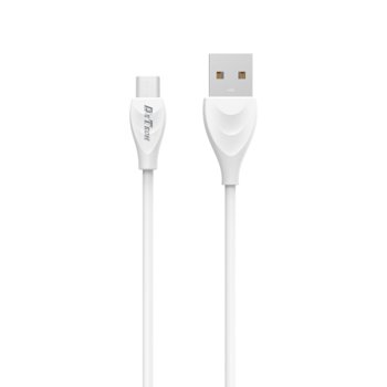 Кабел DeTech DE-24M, от USB-A(м) към MicroUSB(м), 1.0м, бял | JAR Computers Кабел DeTech DE-24M бял