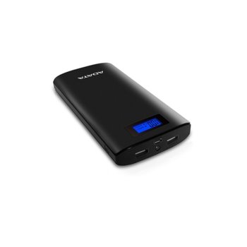 Външна батерия/power A-Data P20000D, 20 000 mAh, черна, 2x USB Type A, LCD дисплей, вграден фенер image