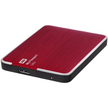 Твърд диск 2TB WD My Passport Ultra, червен 2.5" (6.35 cm), външен, 256bit криптиране, USB3.0 (+захранване през USB), 3г гаранция | JAR Computers 2TB WD MyPassport Ultra Red