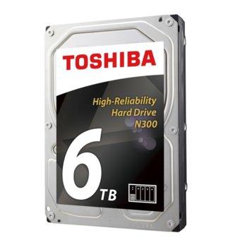Твърд диск 6TB Toshiba N300, SATA 6Gb/s, 7200 rpm, 128MB, 3.5" (8.89cm) | JAR Computers 6TB Toshiba N300 HDWN160EZSTA