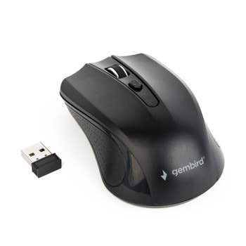 Мишка Gembird MUSW-4B-04, оптична (1600 dpi), безжична, USB, черна image