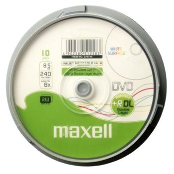 Оптичен носител DVD+R 8.5GB, Maxell Printable 8x, 25бр. | JAR Computers DVD+R DL MAXELL 8.5 GB 8x Printable 25 бр