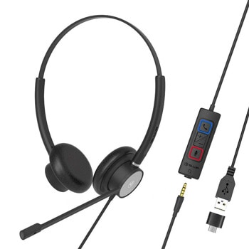 Слушалки Tellur Voice 420 (TLL411006), микрофон, USB-A/C/AUX, 32mm говорители, черни | JAR Computers Tellur Voice 420 TLL411006
