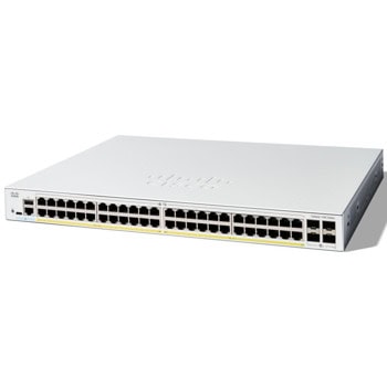 Суич Cisco C1200-48P-4G, 1000Mbps, 52 порта, 48x 10/100/1000Mbps RJ45, 4x 10/100/1000Mbps SFP, 1GB DDR4, 512GB Flash памет | JAR Computers Cisco C1200-48P-4G