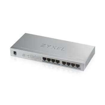 Суич Zyxel GS1008-HP, 1000 Mbps, 8 порта, 8x RJ-45 10/100/1000 Mbps, 8x PoE+ | JAR Computers Zyxel GS1008-HP