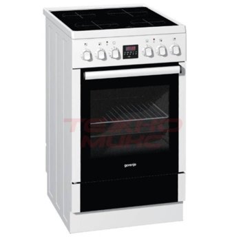 Готварска печка Gorenje EC57335AW, клас А, 9300W, 59л. обем, 4 нагревателни зони, механично управление, електронен часовник, бяла | JAR Computers GORENJE EC 57335BG AW