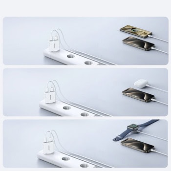 joyroom super slim dual port 20w бял