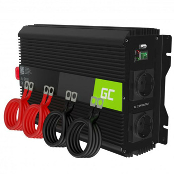 Инвертор Green Cell INVGC12, 3000W, от DC 12V към AC 230V, 1x USB-A, модифицирана синусоида, за кола | JAR Computers Green Cell 12V to 230V 3000W/6000W INVGC12