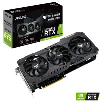 Видео карта Nvidia GeForce RTX 3060 Ti, 8GB, ASUS TUF Gaming OC Edition, PCI-E 4.0, GDDR6, 256-bit, DP, HDMI | JAR Computers Asus TUF-RTX3060TI-O8G-GAMING