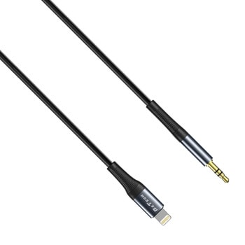 Аудио кабел DeTech DE-42iA, lightning към jack 3.5mm М, 1.0м, Черен | JAR Computers аудио кабел detech de 42ia lightning 40257