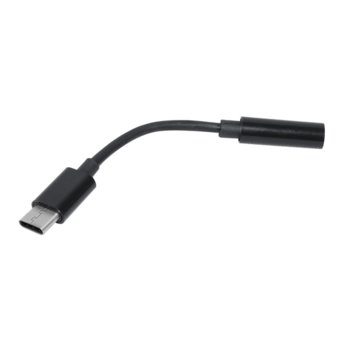 Кабел Makki CBL-C-AUDIO-BK, от USB Type-C(м) към 3.5mm Stereo Jack 4pin(ж), 0.1 m, черен | JAR Computers Makki MAKKI-CBL-C-AUDIO-BK