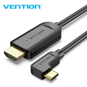 Кабел Vention CGVBG, от USB-C(м) към HDMI(м), 1.5м, черен, 4K 2160p@60FPS (3840x2160), позлатени конектори | JAR Computers Vention CGVBG