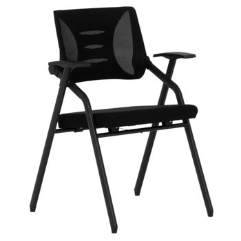 Посетителски стол Carmen 1709, до 150кг, дамаска, сгъваем, черен | JAR Computers Carmen 1709 - черен