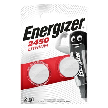 Батерии литиеви Energizer, CR2450, 3V, 2бр. | JAR Computers Батерии литиеви Energizer CR2450 3V 2бр.