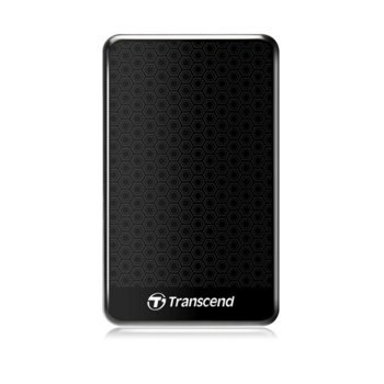 Твърд диск 1TB Transcend StoreJet, черен, външен, 2.5" (6.35cm), USB 3.0, 3г.гаранция | JAR Computers Transcend StoreJet 2.5" 1TB A3