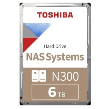 Твърд диск 6TB Toshiba N300 NAS, SATA 6Gb/s, 7200rpm, 128MB, 3.5" (8.89cm) | JAR Computers Toshiba N300 NAS - High-Reliability 6TB Bulk