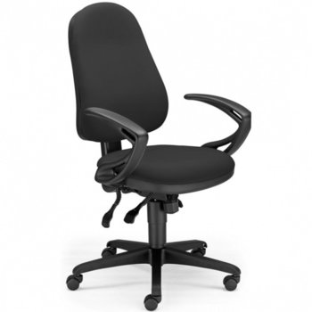 Работен стол Offix Ergo, пластмасова база, подлакътници, черен | JAR Computers Стол Offix Ergo черен