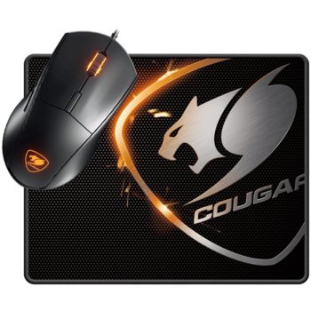 Комплект мишка и пад Cougar MINOS XC GMAING GEAR COMBO, оптична (4000 dpi), USB, 6 програмируеми бутона, черни image