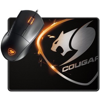 Комплект мишка и пад Cougar MINOS XC GMAING GEAR COMBO, оптична (4000 dpi), USB, 6 програмируеми бутона, черни | JAR Computers Cougar CG3MMXCWOB0001