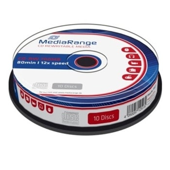 Оптичен носител CD-RW, 700MB, Media Range, 12x, 10 бр | JAR Computers MediaRange CD-RW 700MB 12x