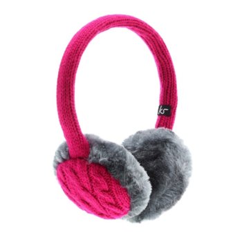 KitSound Pink InLine Mic Earmuffs headphones