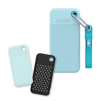 Памет SSD 1TB, Verbatim 32324, USB 3.2 Gen 2 Type-C, външна, скорост на четене и запис до 1000MB/s | JAR Computers Verbatim 1TB Pocket SSD Summer Edition Blue 32324