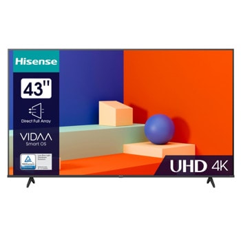 Телевизор Hisense 43A6K, 43" (109.2 cm) 4K UHD DLED TV, DVB-T2/T/C/S2/S, Wi-Fi, Bluetooth, LAN, 3x HDMI, 2x USB | JAR Computers Hisense 43A6K