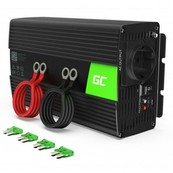 Инвертор Green Cell INV18, 1000W, от DC 24V към AC 230V, 1x USB-A, чиста синусоида, за кола | JAR Computers Green Cell 24V to 230V 1000W/2000W INV18