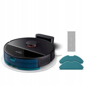 Прахосмукачка Philips XU3000/01, робот, 350мл капацитет на контейнера/300мл на резервоара, до 200 мин. време на работа, миещ се филтър, LDS лазерна навигация, черна | JAR Computers Прахосмукачка Philips XU3000/01