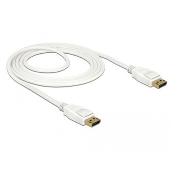 Кабел Delock 85509, от DisplayPort(м) към DisplayPort(м), 1.5m, бял, 4K@60Hz | JAR Computers Кабел Delock 85509