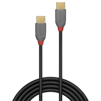 Кабел Lindy Anthra Line, от USB Type-C 2.0 (м) към USB Type-C 2.0 (м), 0.5 м, 60W, черен | JAR Computers USB C 2.0 (м) към USB C 2.0 (м) 0.5 м LNY-36870