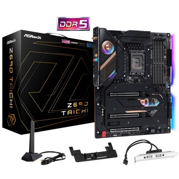Дънна платка ASRock Z690 Taichi, Z690, LGA 1700, DDR5, PCI-E 5.0, (CF), 6x SATA 6Gb/s, 3x M.2, 2x USB 3.2 Gen2, ATX | JAR Computers AsRock Z690 Taichi 90-MXBGV0-A0UAYZ