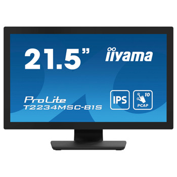 Тъч Монитор IIYAMA T2234MSC-B1S, 21.5" (54.61 cm) IPS панел, Full HD, 8ms, 1000:1, 350 cd/m2, DisplayPort, HDMI, VGA, USB | JAR Computers IIYAMA T2234MSC-B1S