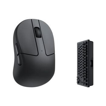 Мишка Keychron M4 4000Hz, оптична (26 000 dpi), жична/безжична, Bluetooth, 2.4GHz, USB-C, черна, гейминг, PixArt 3395 сензор | JAR Computers Keychron M4 4000Hz Matte Black M4-A4