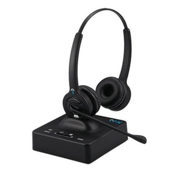 Слушалки IPN W985, безжични, микрофон, до 9 часа живот на батерията, до 400м обхват, функция "консултация", черни | JAR Computers IPN W985