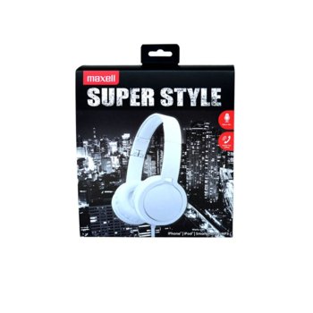 Слушалки MAXELL HP201 SUPER STYLE, микрофон, бели