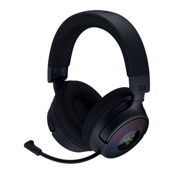 Слушалки Razer Kraken V4, безжични/жични, Bluetooth, USB, микрофон, 40mm Triforce Titanium говорители, Spatial audio, RGB подсветка, гейминг, черни | JAR Computers Razer Kraken V4 RZ04-05170100-R3M1