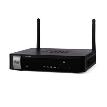 Рутер Cisco RV130W, 2.4GHz, Wireless N, 4x LAN 1000, 1x WAN 1000, 1x USB 2.0, 2x външни антени | JAR Computers Cisco RV130W Wi-Fi N VPN RV130W-E-K9-G5