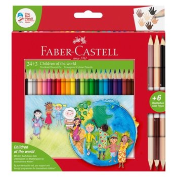 Faber-Castell Triangular 24 цвята 3 двувърхи молив