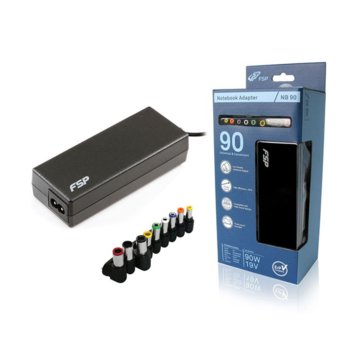 Захранване Fortron AC NB 90CEC 90W - 19V, 4.73A, 10 накрайника, съвместимо с IBM, ACER, COMPAQ, SONY, TOSHIBA, HP, ASUS, FUJITSU, LG, LENOVO, NEC, PANASONIC, DELL, SAMSUNG, универсално за лаптоп | JAR Computers Fortron AC NB 90CEC 90W - 19V, 4.73A