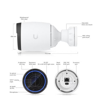 Ubiquiti AI Pro White UVC-AI-PRO-WHITE | JAR Computers Ubiquiti AI Pro White UVC-AI-PRO-WHITE