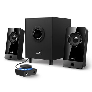 Тонколони Genius SW-2.1 300X, 2.1, 10W, 3.5mm jack, черни | JAR Computers Genius SW-2.1 300X