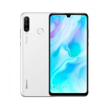 Huawei P30 Lite, Pearl White + Case Flower