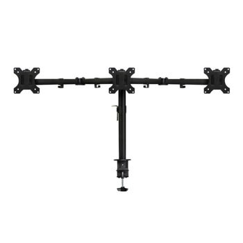 Стойка за монитор ACT AC8303, за плот, за екрани от 13" до 27", VESA до 100x100, до 7 кг, за 3 бр. монитора, черна | JAR Computers Стойка за монитор ACT AC8303