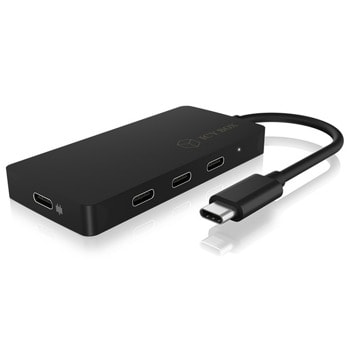 USB Хъб RaidSonic IB-HUB1429-CPD, 4 порта, 3x USB-А 3.1(ж)/1x USB-C(ж), черен | JAR Computers RaidSonic IB-HUB1429-CPD