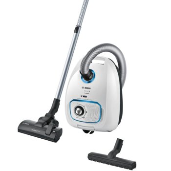 Прахосмукачка Bosch BGLS4SIL1, с торба, 700W, 4 л. капацитет, HEPA филтър, PowerProtect система, 10 m. кабел, бяла | JAR Computers Bosch BGLS4SIL1
